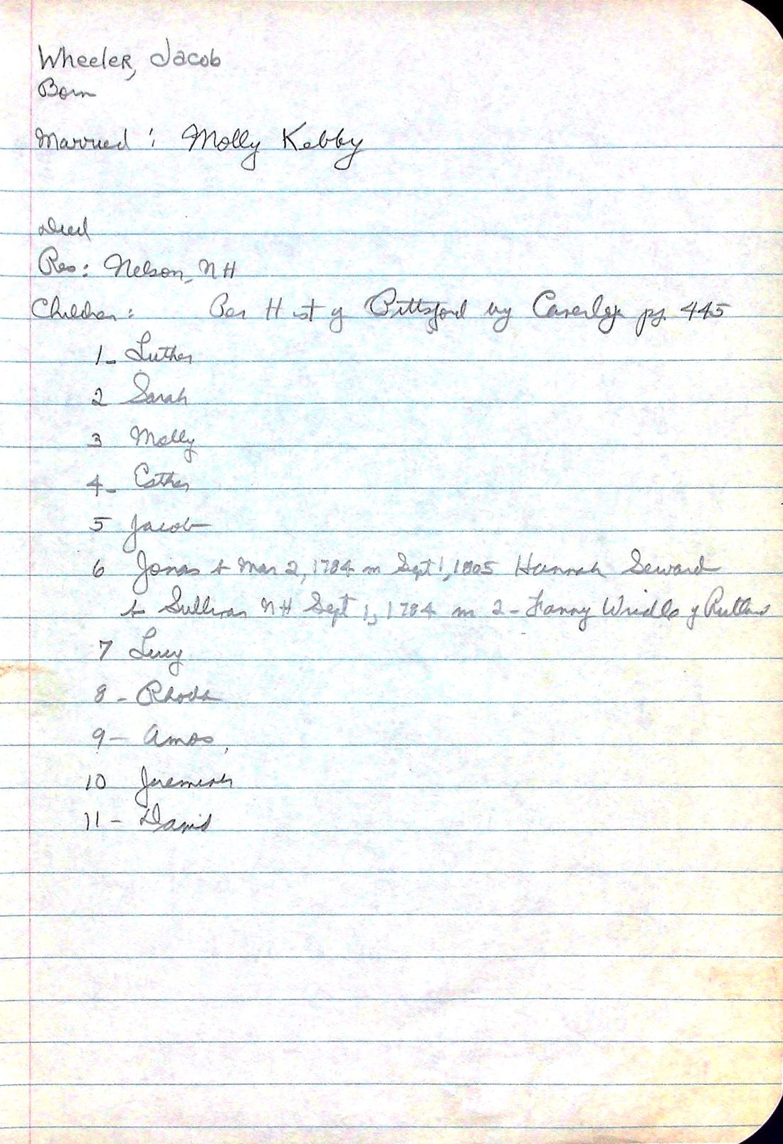 WHEELER, Jacob (n.d.) SEWARD WRIDLE